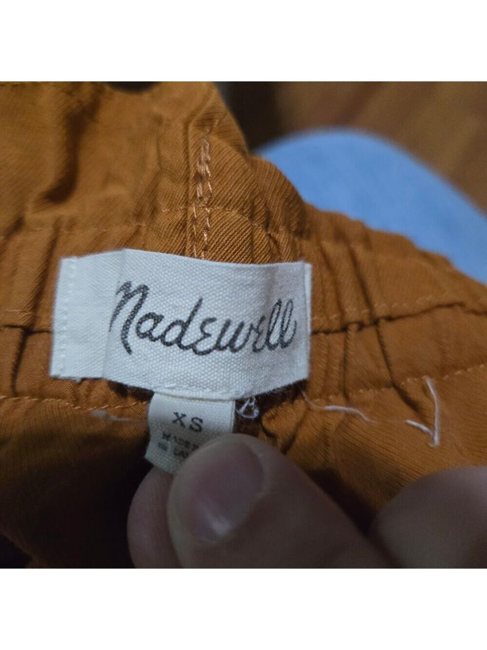 Madewell Paperbag Waist Pants XS Rust Tie Waist Tapered - Picture 3 of 9